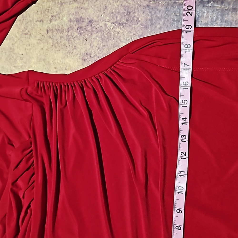 Lauren Ralph Lauren | Red Tailored Fit Rouched Dress - Picture 9 of 11